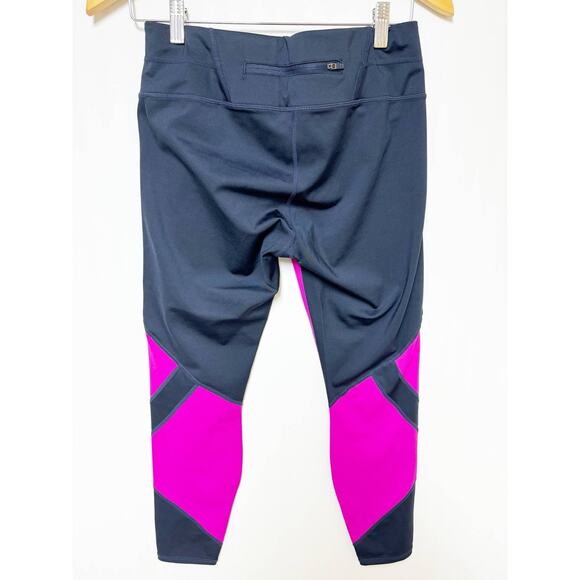 Athleta Womens Colorblock Sonar Mesh 7/8 Leggings Navy Blue Pink Medium - Picture 5 of 8